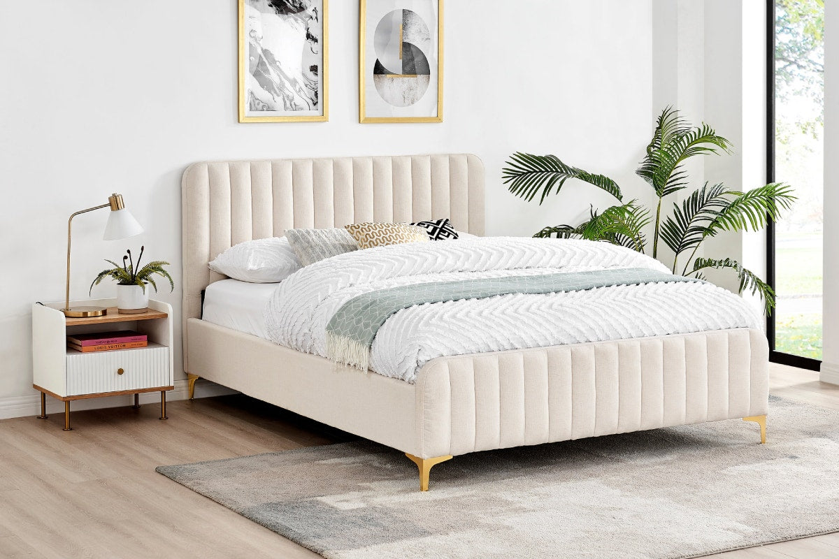 Shangri-La Victoria Bed Frame (Oatmeal, King)