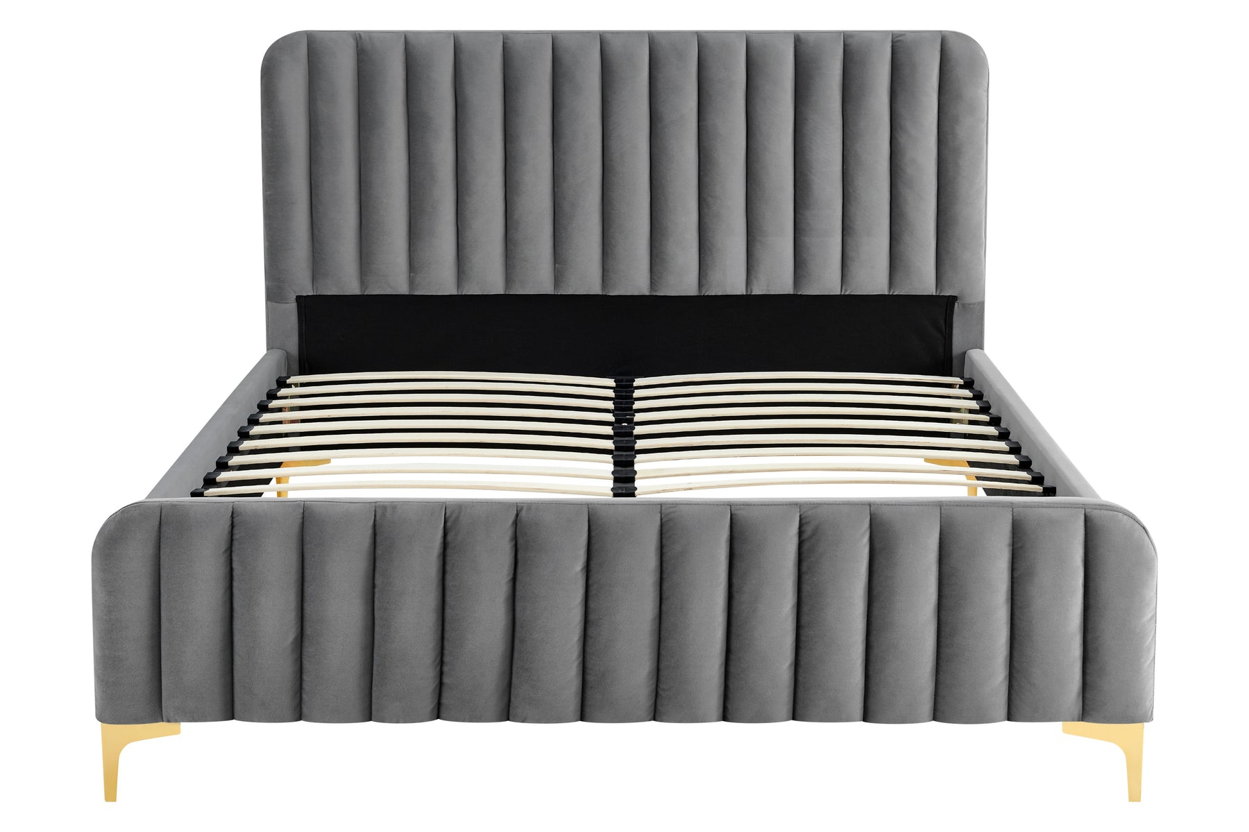 Shangri-La Victoria Bed Frame (Grey Velvet, Queen)