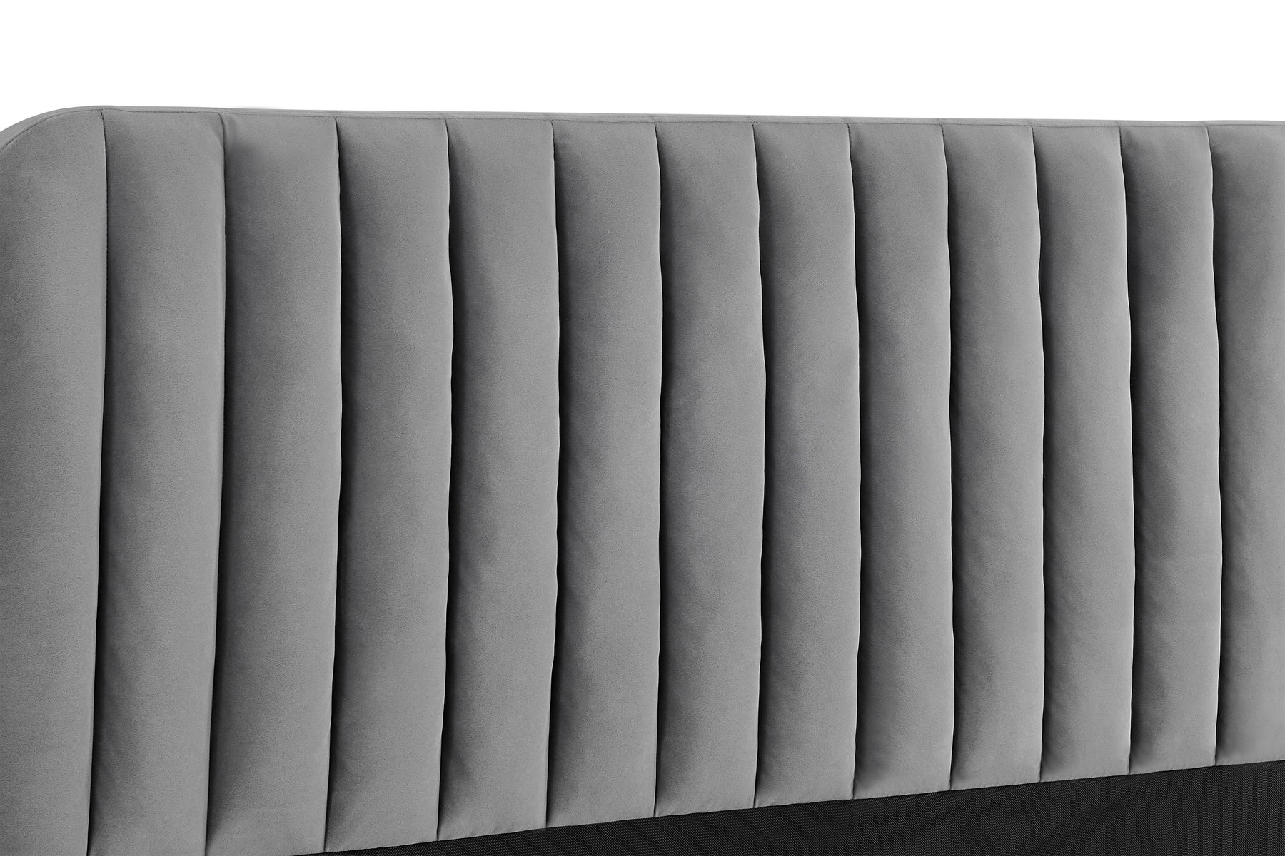 Shangri-La Victoria Bed Frame (Grey Velvet, Queen)