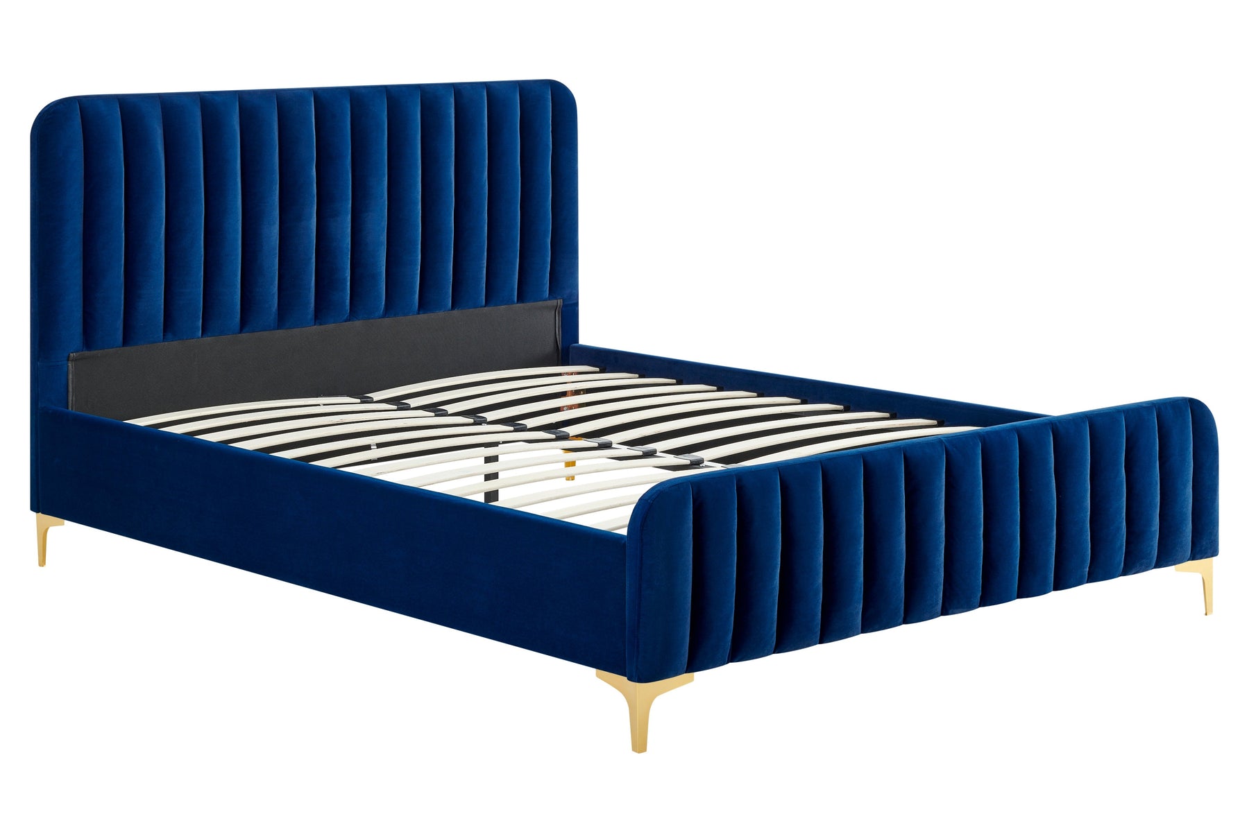 Shangri-La Victoria Velvet Bed (Queen; Navy)
