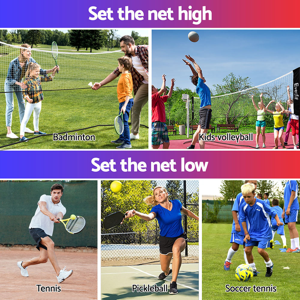 Everfit 3.6M Badminton Tennis Net Portable Volleyball Kit Adjustable Height - SuperSaverAU - view 5
