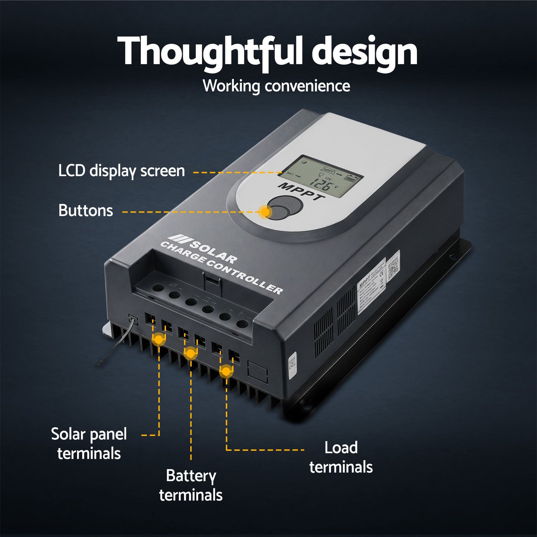 Giantz 50A MPPT Solar Charge Controller with Bluetooth