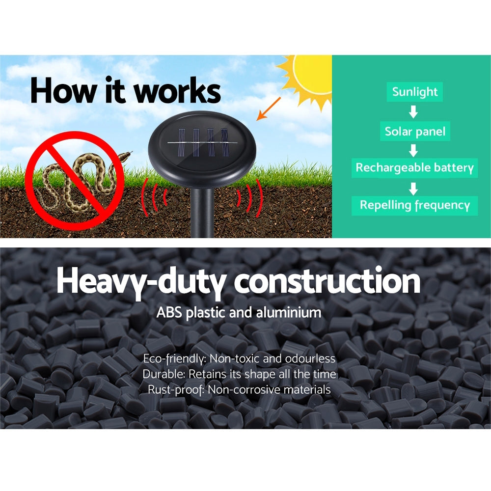 Gardeon 4X Solar Powered Snake Repeller | Weatherproof, Zero Operating Cost - SuperSaverAU - view 4