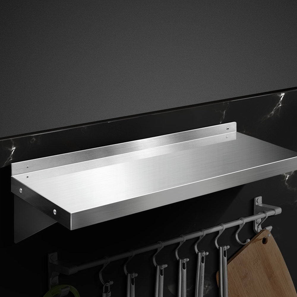 Cefito 900mm Stainless Steel Wall Shelf - Heavy-Duty, Rust-Proof, Easy Install - SuperSaverAU - view 5