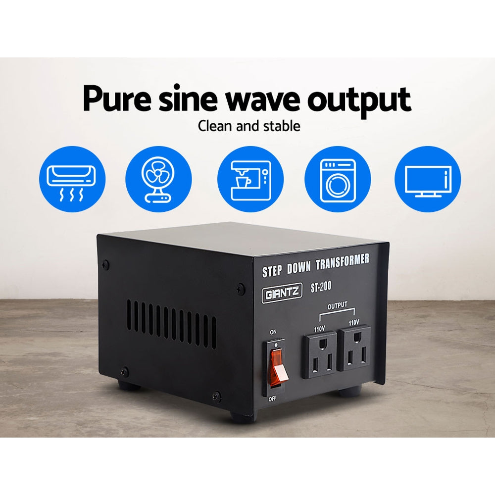 Giantz Step Down Transformer 200W 240V TO 110V Stepdown Voltage Converter AU-US - SuperSaverAU - view 5