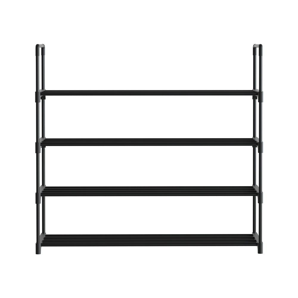 Artiss 80cm 4-Tier Stackable Shoe Rack for 16 Pairs - Black Metal Design - SuperSaverAU - view 5