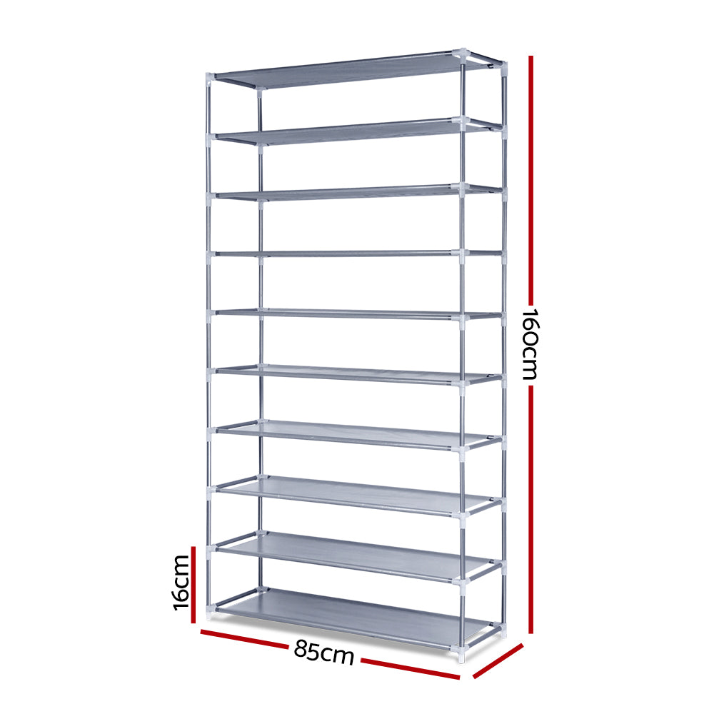 Artiss Shoe Rack Cabinet Stackable 10-Tier Grey - SuperSaverAU - view 4