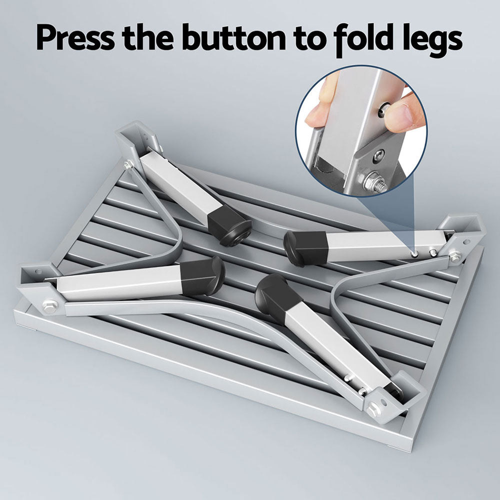 Weisshorn Folding Aluminium Caravan Step - Silver