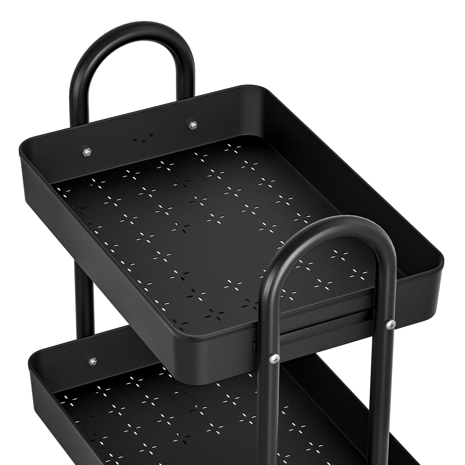 Artiss Black Storage Trolley - 3-Tier Kitchen Cart with Wheels - SuperSaverAU - view 3