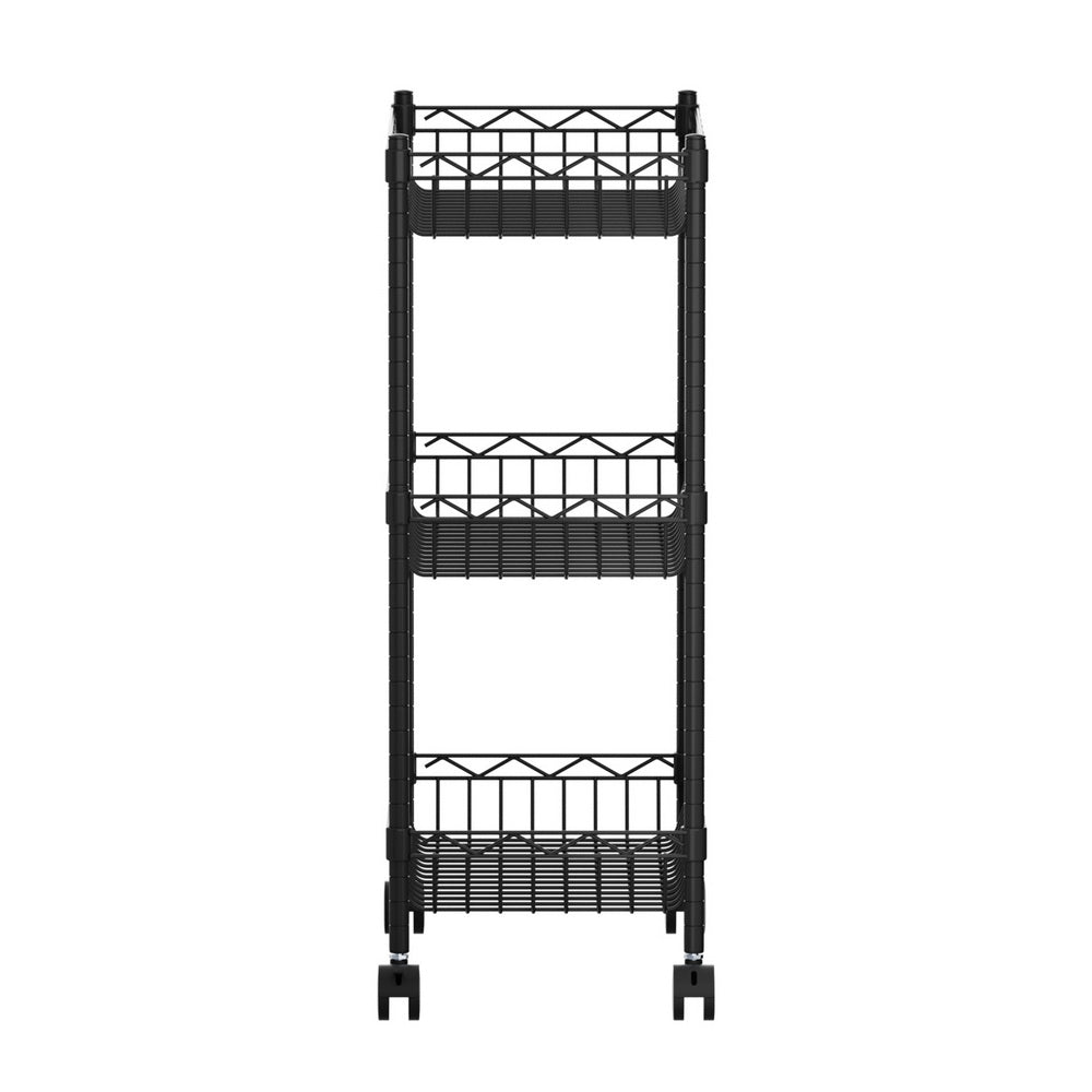 Artiss 3-Tier Shelving Unit with Wheels - Adjustable Storage Rack - SuperSaverAU - view 4