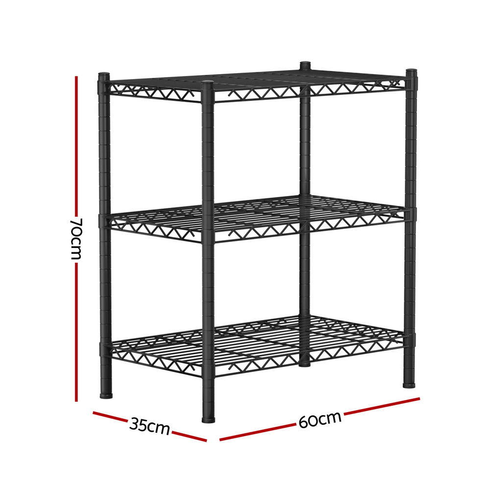 Artiss 3-Tier Adjustable Steel Shelving Unit for Efficient Storage - SuperSaverAU - view 3