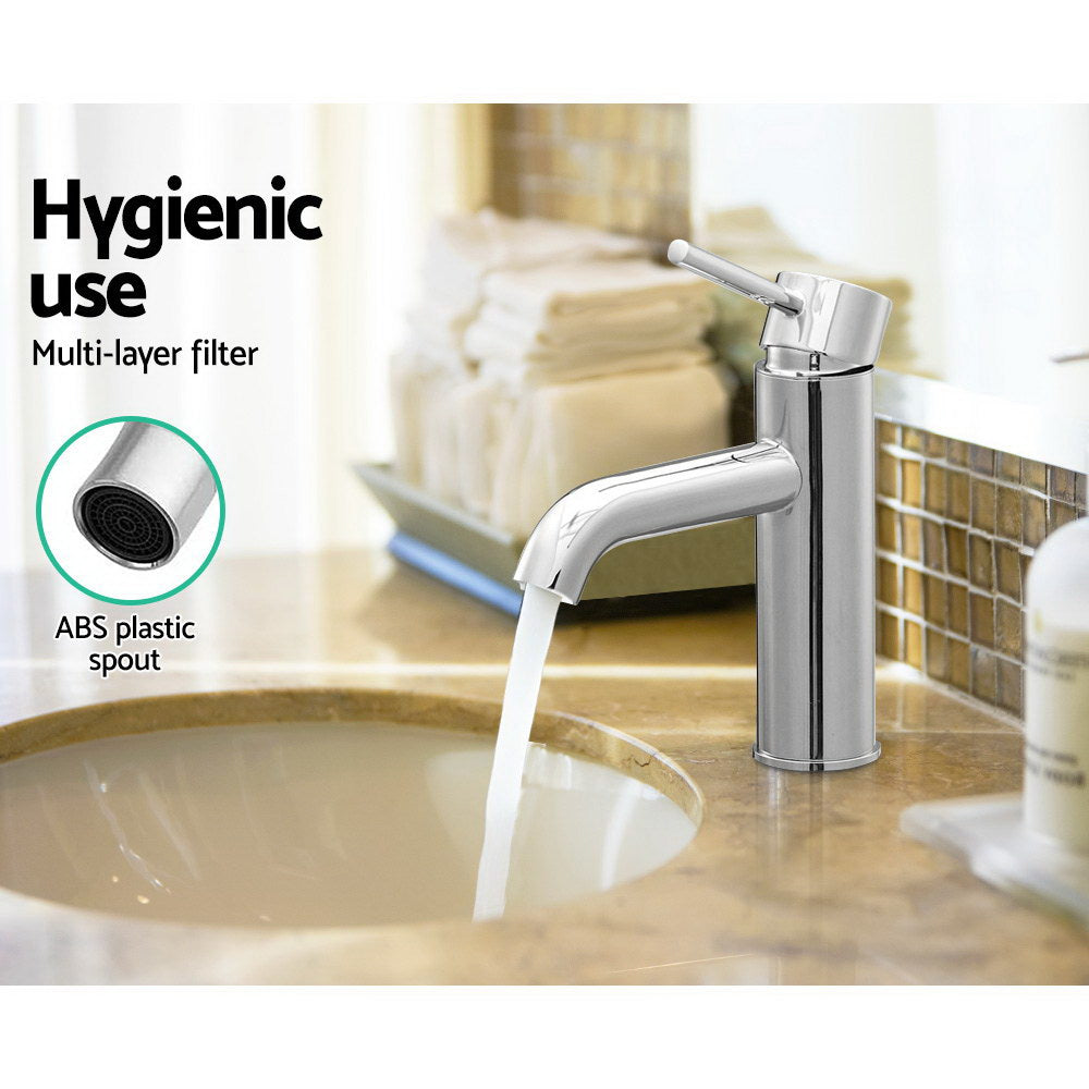 Cefito Bathroom Basin Mixer Tap Round Brass Faucet Vanity Laundry Chrome - SuperSaverAU - view 6