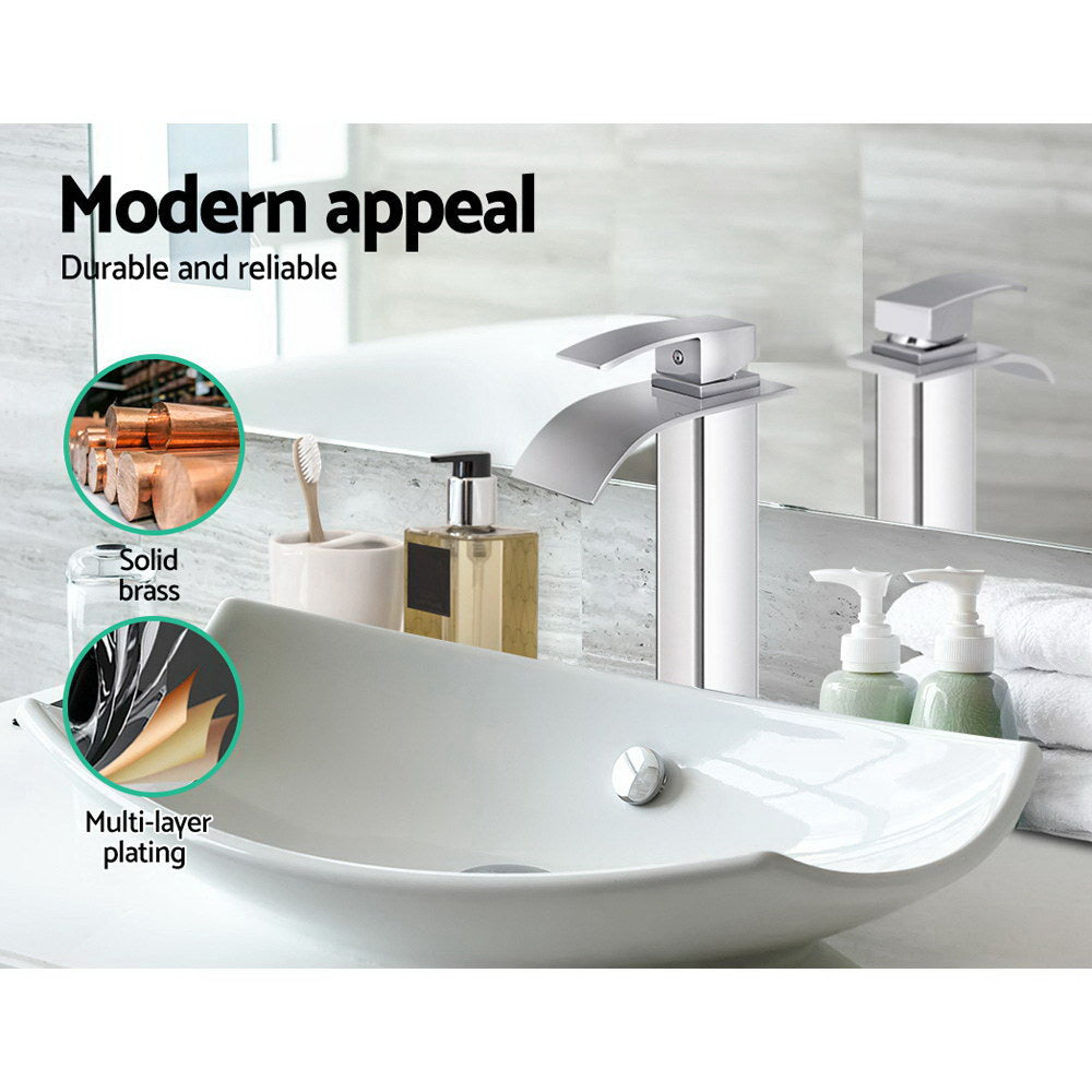 Cefito Bathroom Basin Mixer Tap 265mm Chrome Finish Drip-Free 35mm Cartridge - SuperSaverAU - view 3