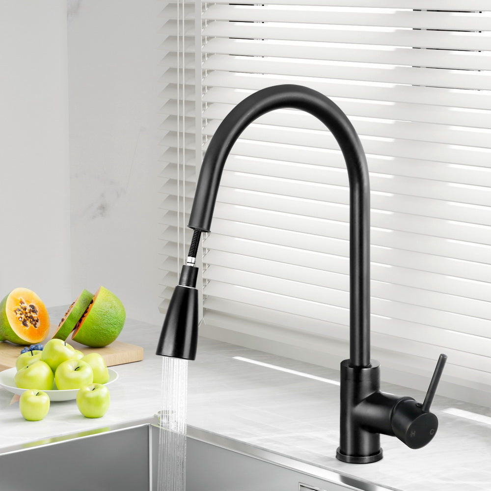 Cefito Kitchen Mixer Tap Pull Out 2 Mode Sink Faucet Basin Laundry Black - SuperSaverAU - view 8