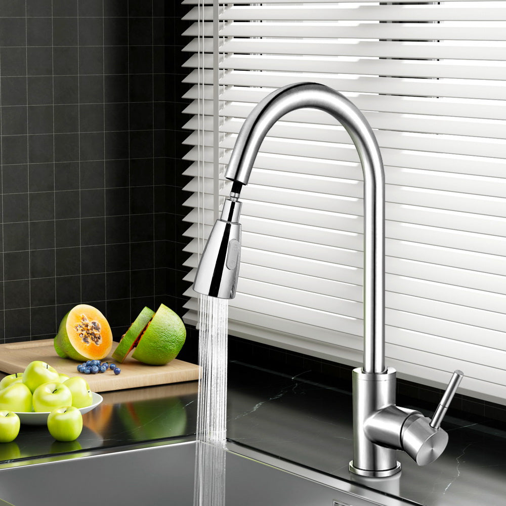 Cefito Kitchen Mixer Tap Pull Out 2 Mode Sink Faucet Basin Laundry Chrome - SuperSaverAU - view 8