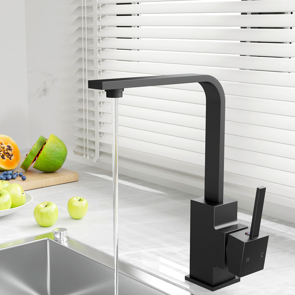 Cefito Kitchen Mixer Tap Mixer Square Sink Faucet Basin Laundry Black - SuperSaverAU - view 8
