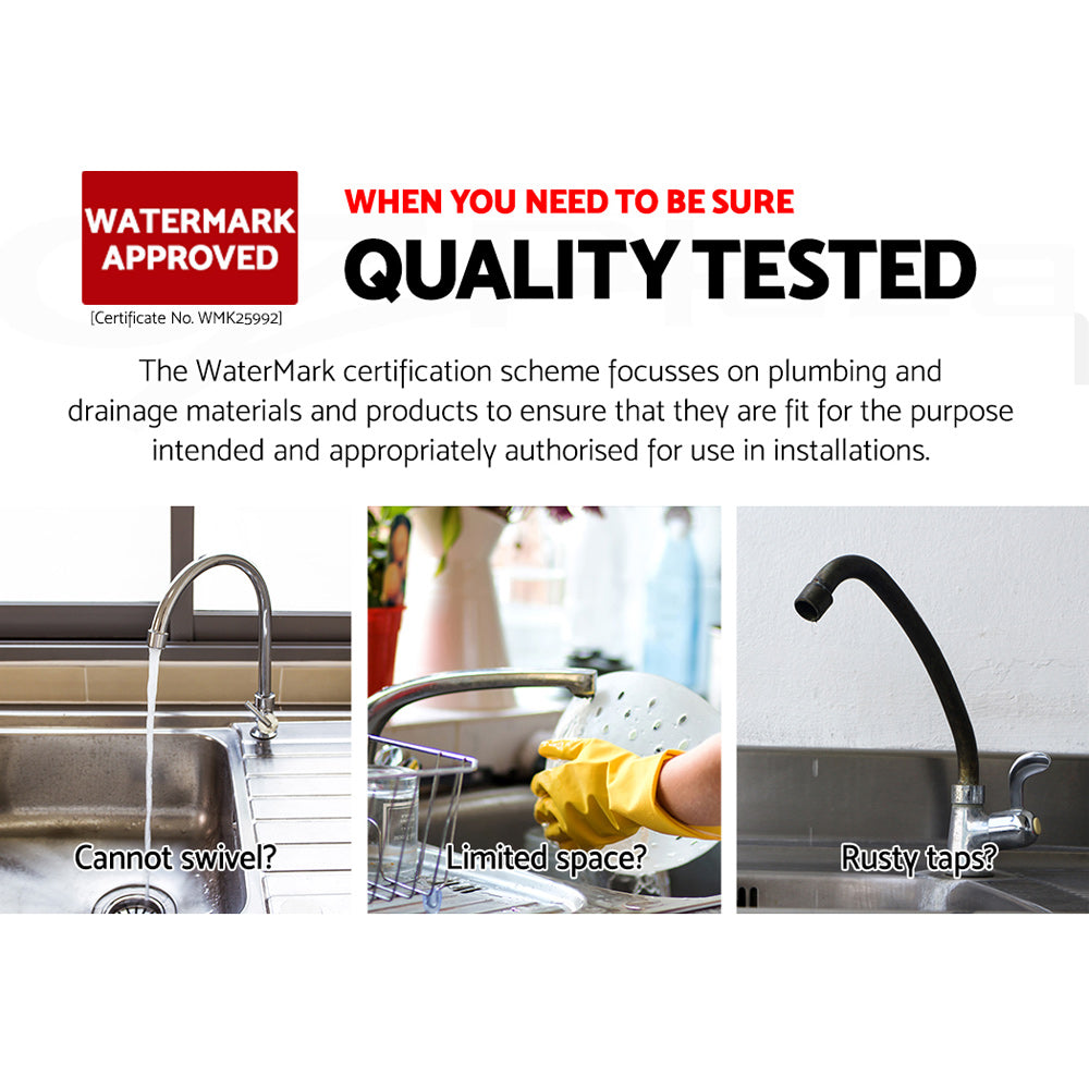 Cefito Kitchen Mixer Tap Mixer Round Sink Faucet Basin Laundry Chrome - SuperSaverAU - view 4