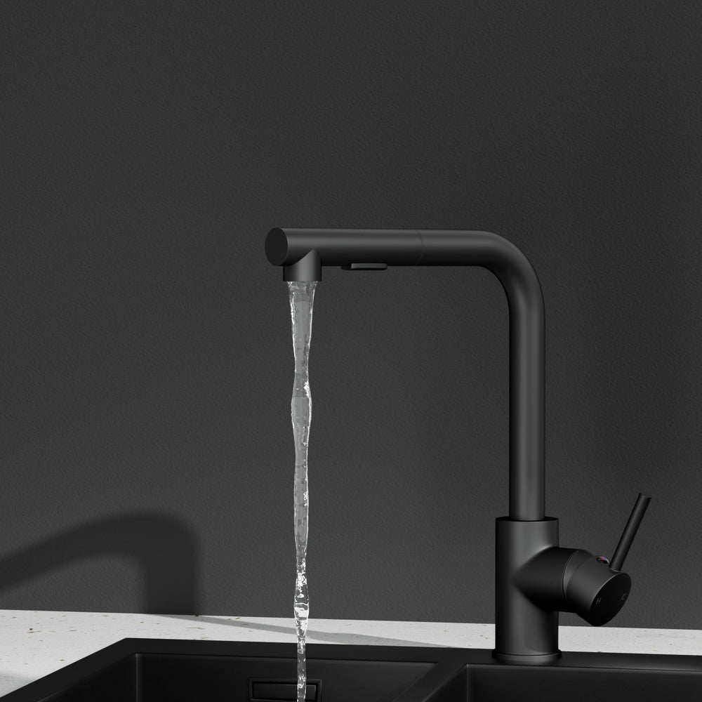 Cefito Pull-Out Kitchen Mixer Tap Black 2 Mode Sink Faucet WELS - SuperSaverAU - view 7