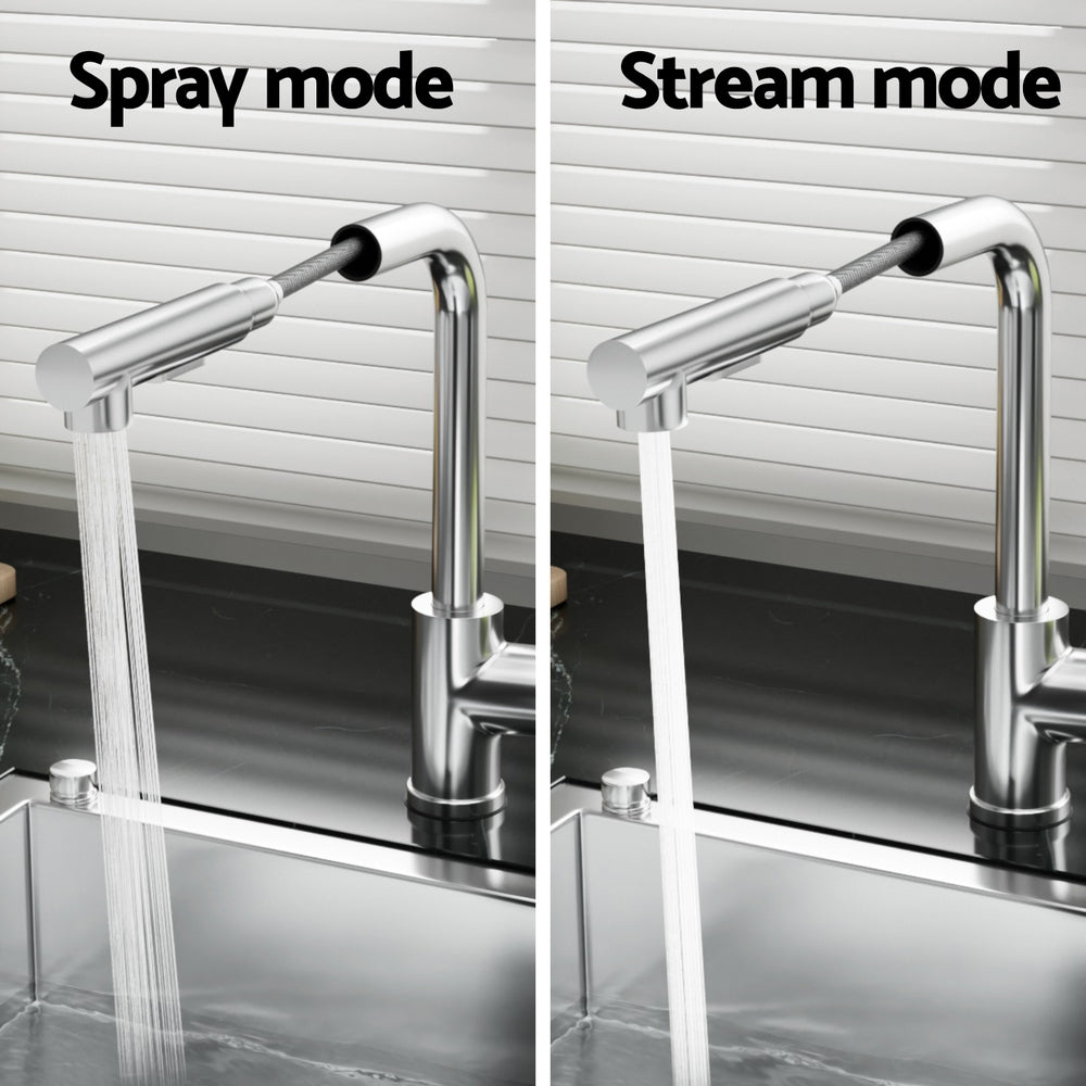 Cefito Pull-Out Kitchen Mixer Tap Chrome 2 Mode Sink Faucet WELS - SuperSaverAU - view 5