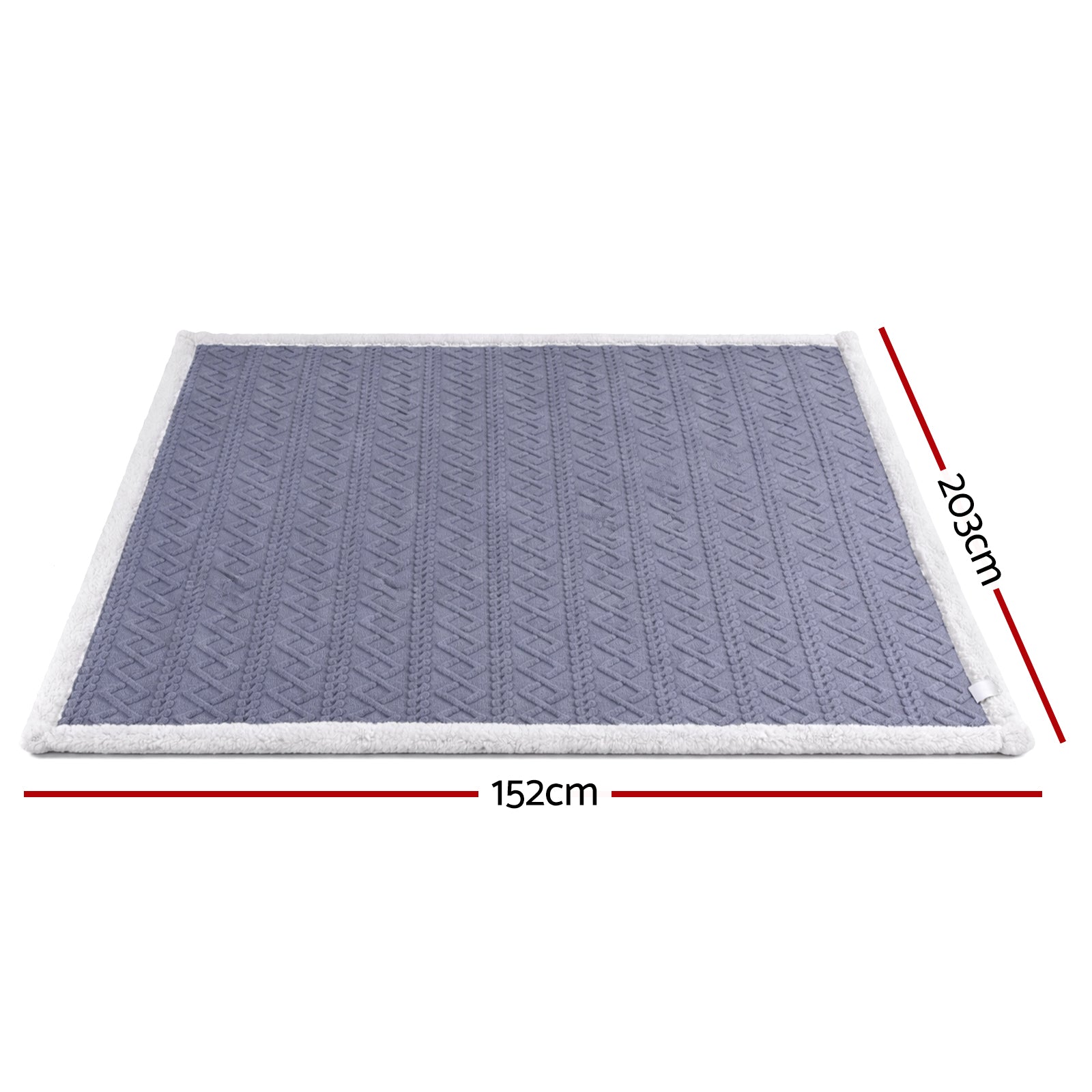 Giselle Bedding Double-Sided Fleece Throw Blanket – Grey 152 x 203cm