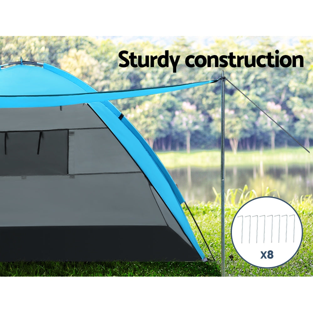 Weisshorn 4-Person Beach Tent, Weather-Resistant, UV Protection, Carry Bag - SuperSaverAU - view 6