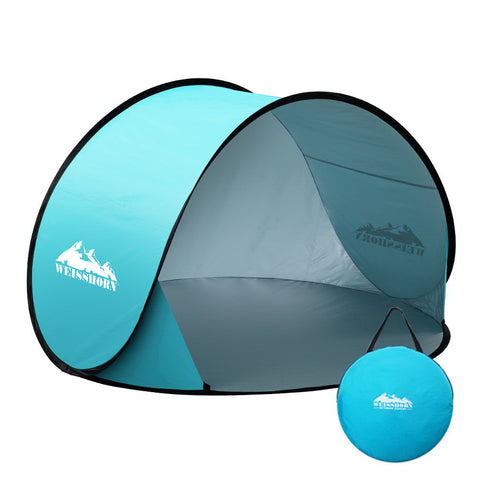 Weisshorn Pop-Up Tent 3-Person UV & Water Resistant Instant Setup Blue - SuperSaverAU - view 1