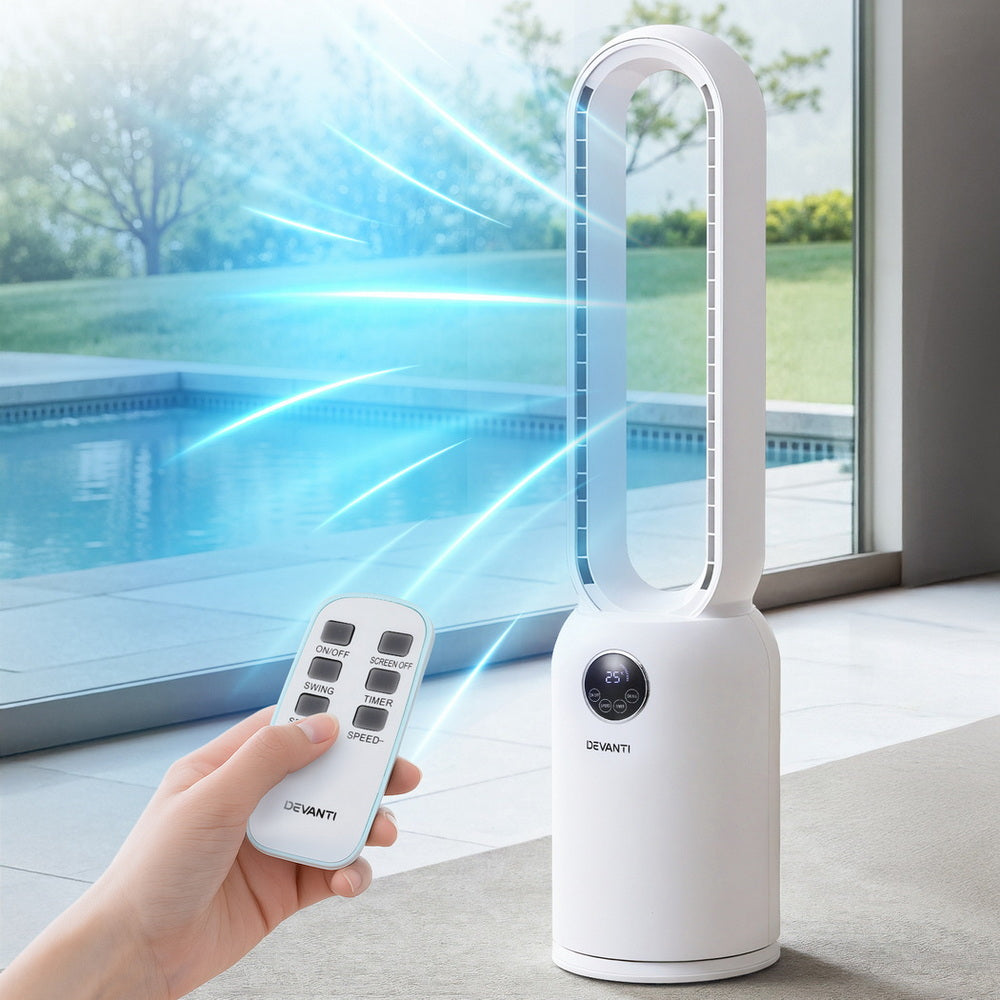 Devanti 88cm Bladeless Fan with Remote - Air Purification & Cooling - SuperSaverAU - view 7