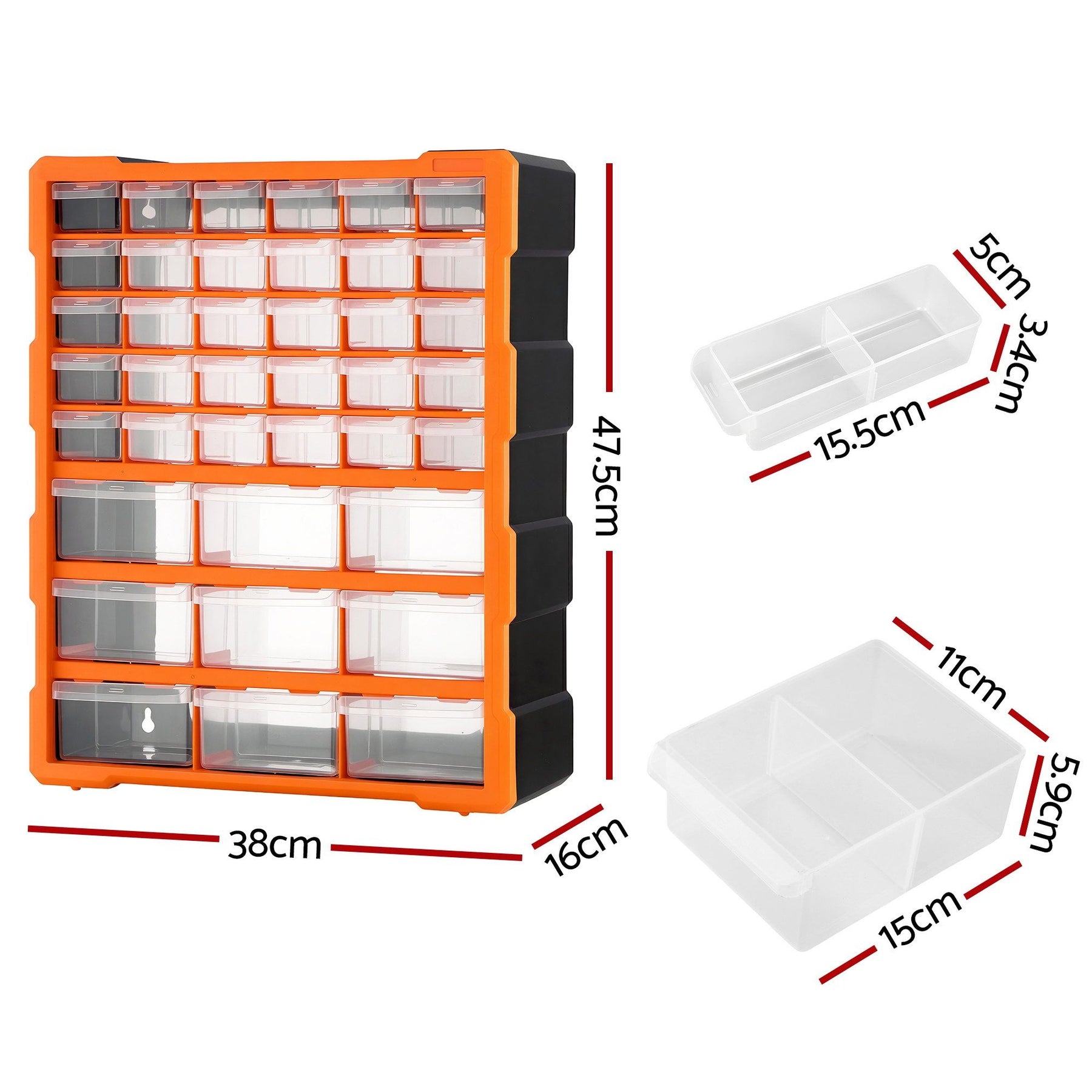 Giantz 39-Drawer Tool Storage Cabinet Anti-Drop Hardware Organizer - SuperSaverAU - view 3