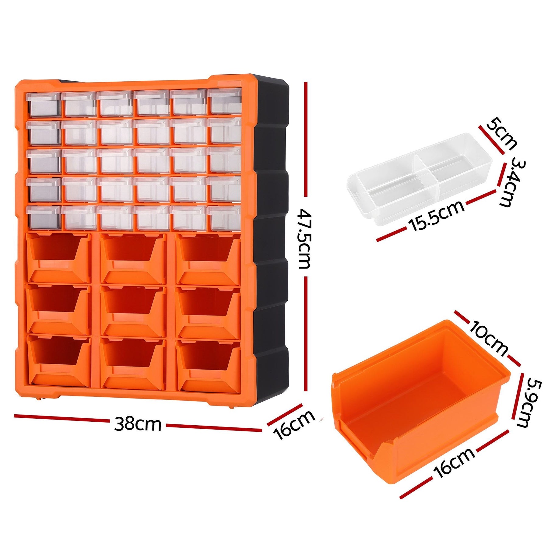 Giantz Tool Organizer 39-Drawer Hardware Cabinet Screw Storage Box Anti-Drop - SuperSaverAU - view 3