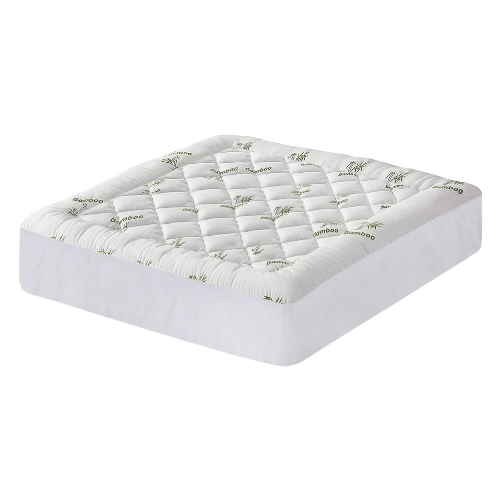 Giselle Bedding 5cm Pillowtop Mattress Topper Bamboo King - SuperSaverAU - view 2