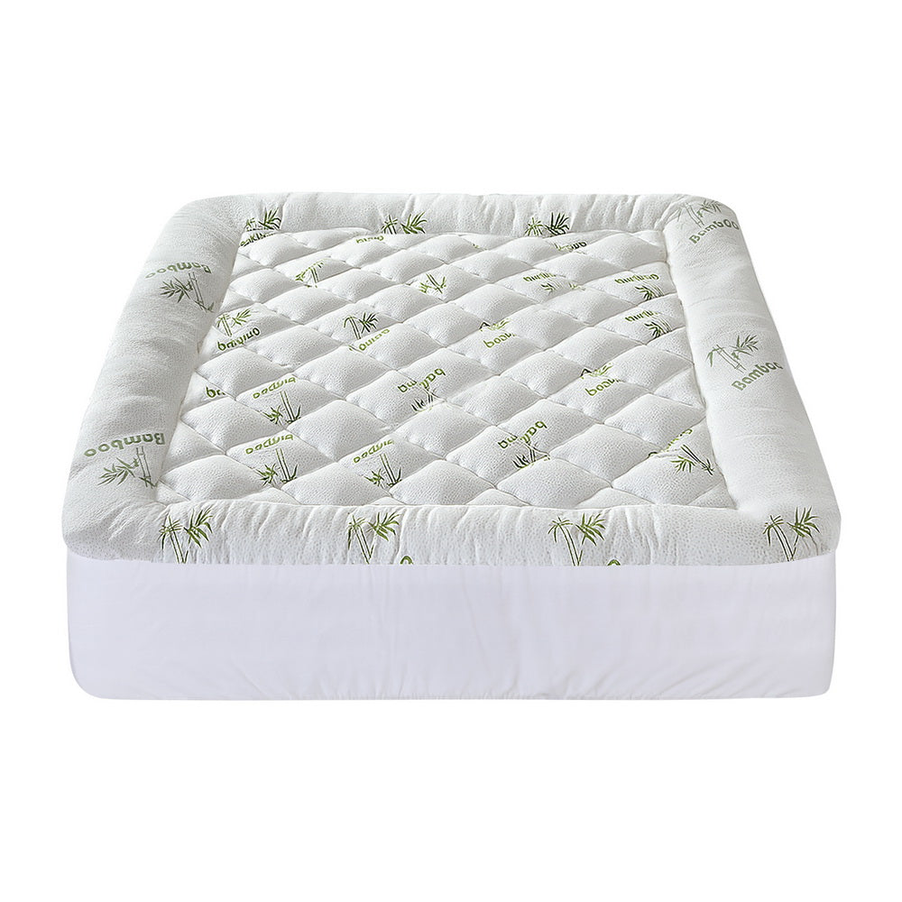 Giselle Bedding 5cm Pillowtop Mattress Topper Bamboo King - SuperSaverAU - view 4
