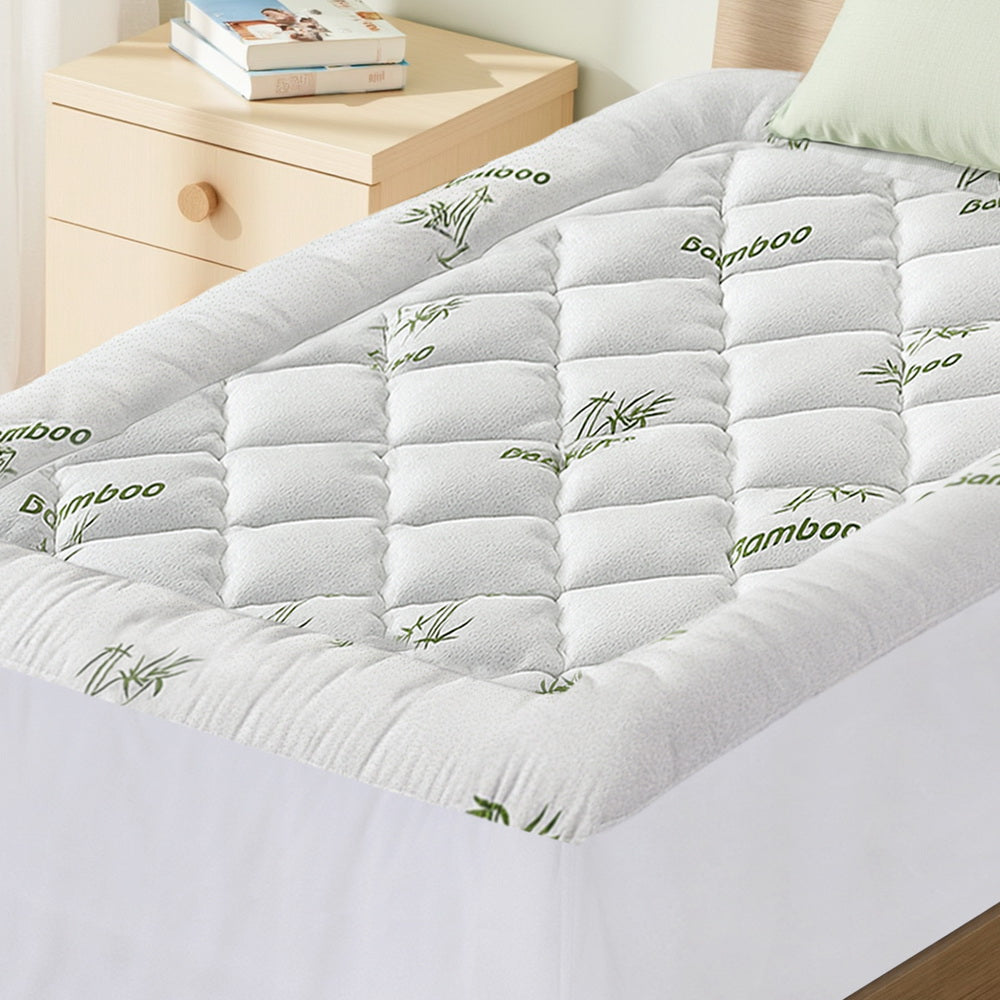 Giselle 5cm Pillowtop Mattress Topper Bamboo King Single - SuperSaverAU - view 1