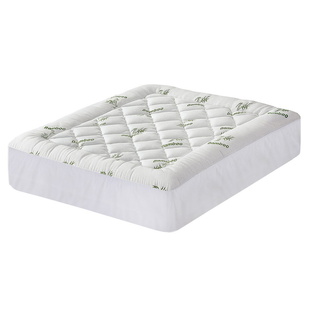 Giselle 5cm Pillowtop Mattress Topper Bamboo Queen - SuperSaverAU - view 2