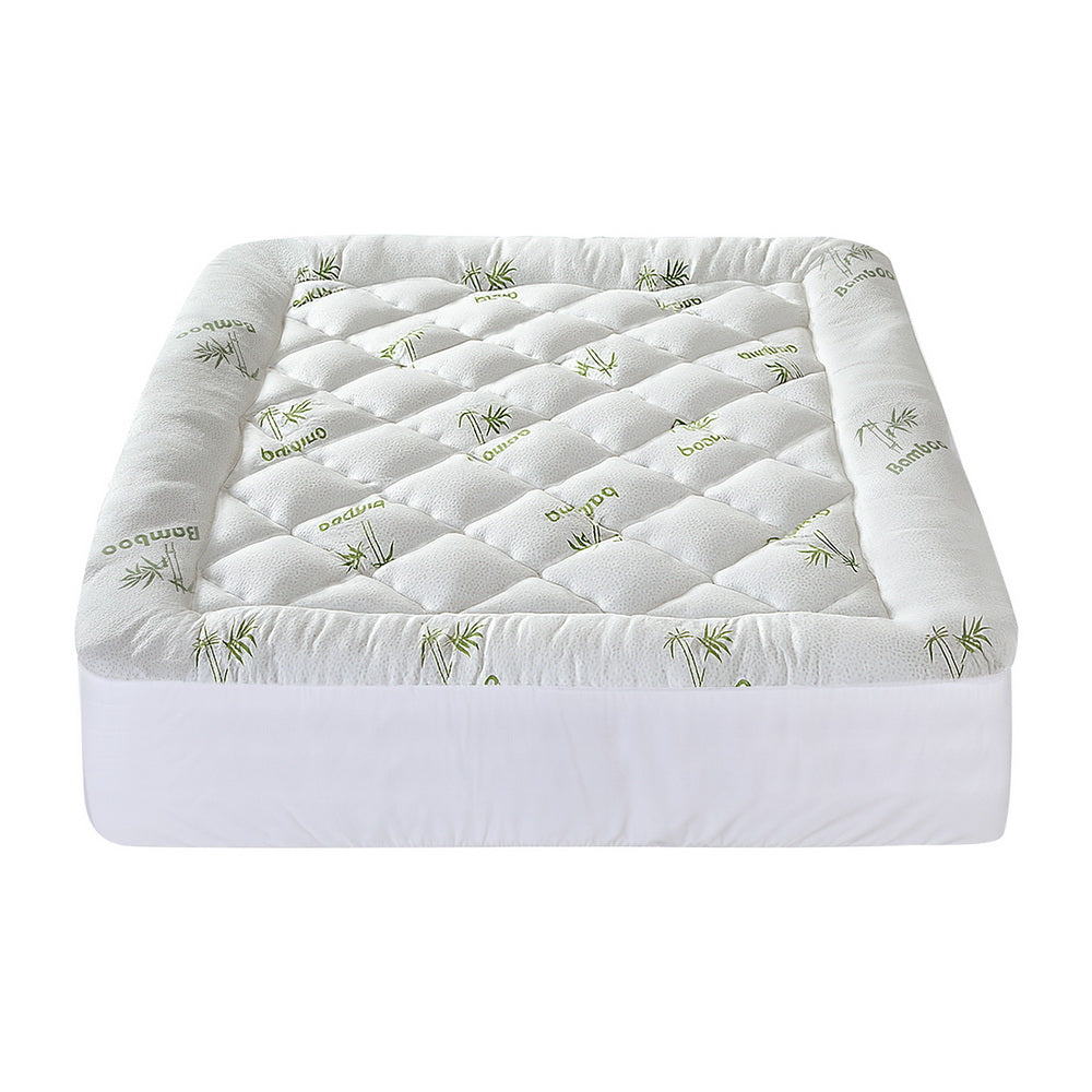 Giselle 5cm Pillowtop Mattress Topper Bamboo Queen - SuperSaverAU - view 4