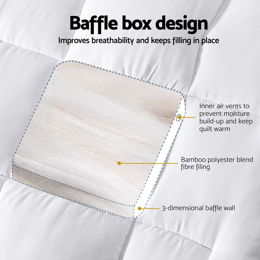 Giselle Bedding Bamboo Cot Mattress Topper 4.5cm Thick, Dust Mite Resistant - SuperSaverAU - view 4