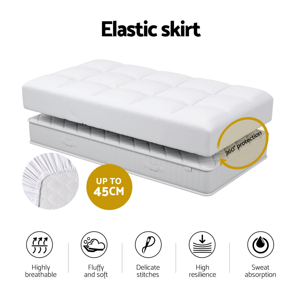 Giselle Bedding Bamboo Cot Mattress Topper 4.5cm Thick, Dust Mite Resistant - SuperSaverAU - view 5