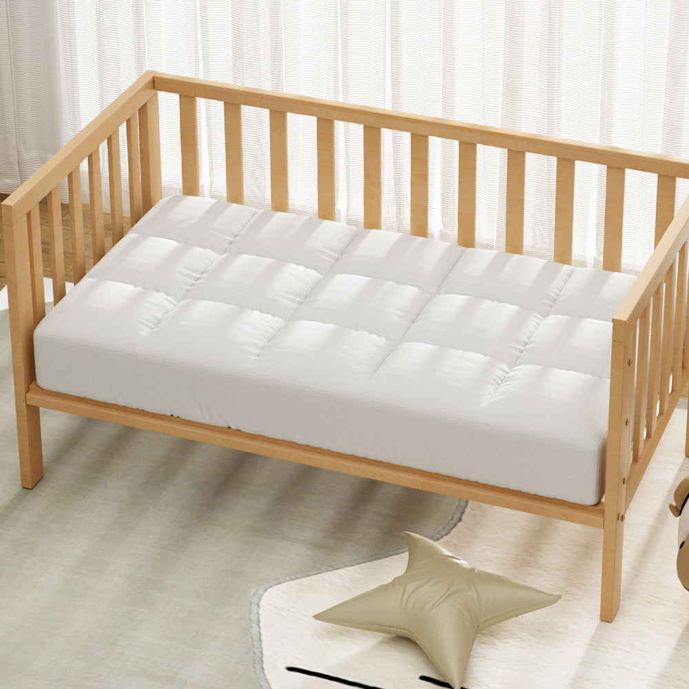 Giselle Bedding Bamboo Cot Mattress Topper 4.5cm Thick, Dust Mite Resistant - SuperSaverAU - view 1