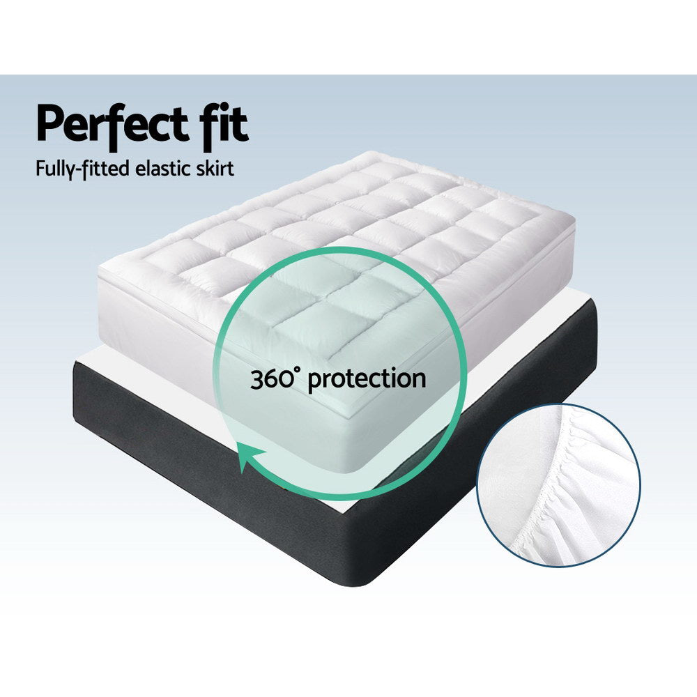 Giselle Bedding Mattress Topper Pillowtop Bamboo Single - SuperSaverAU - view 6
