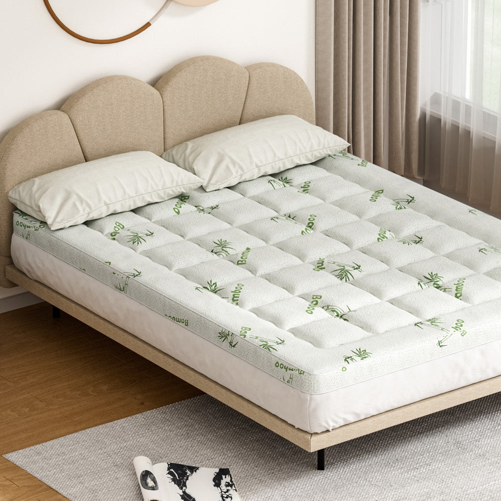 Giselle Bedding Bamboo Pillowtop Mattress Topper - Queen, 7.5cm - SuperSaverAU - view 1