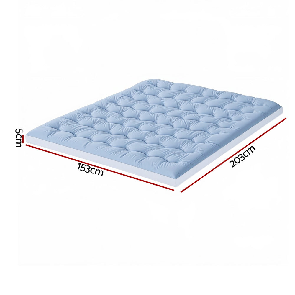 Giselle 5cm Double-Sided Mattress Topper - Cooling & Coral Fleece, Queen Size - SuperSaverAU - view 3
