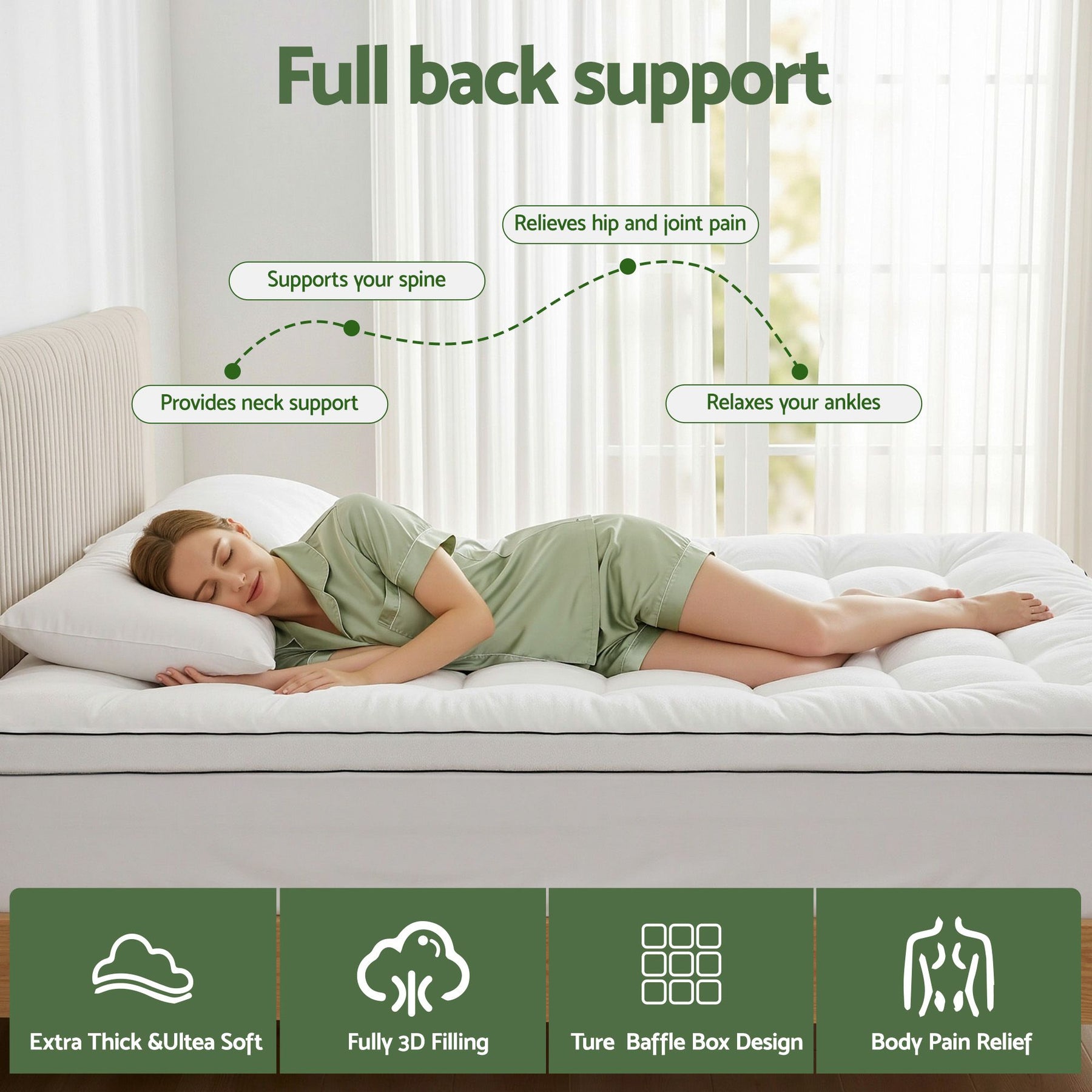 Giselle Bedding Coral Fleece Mattress Topper 5cm - Queen