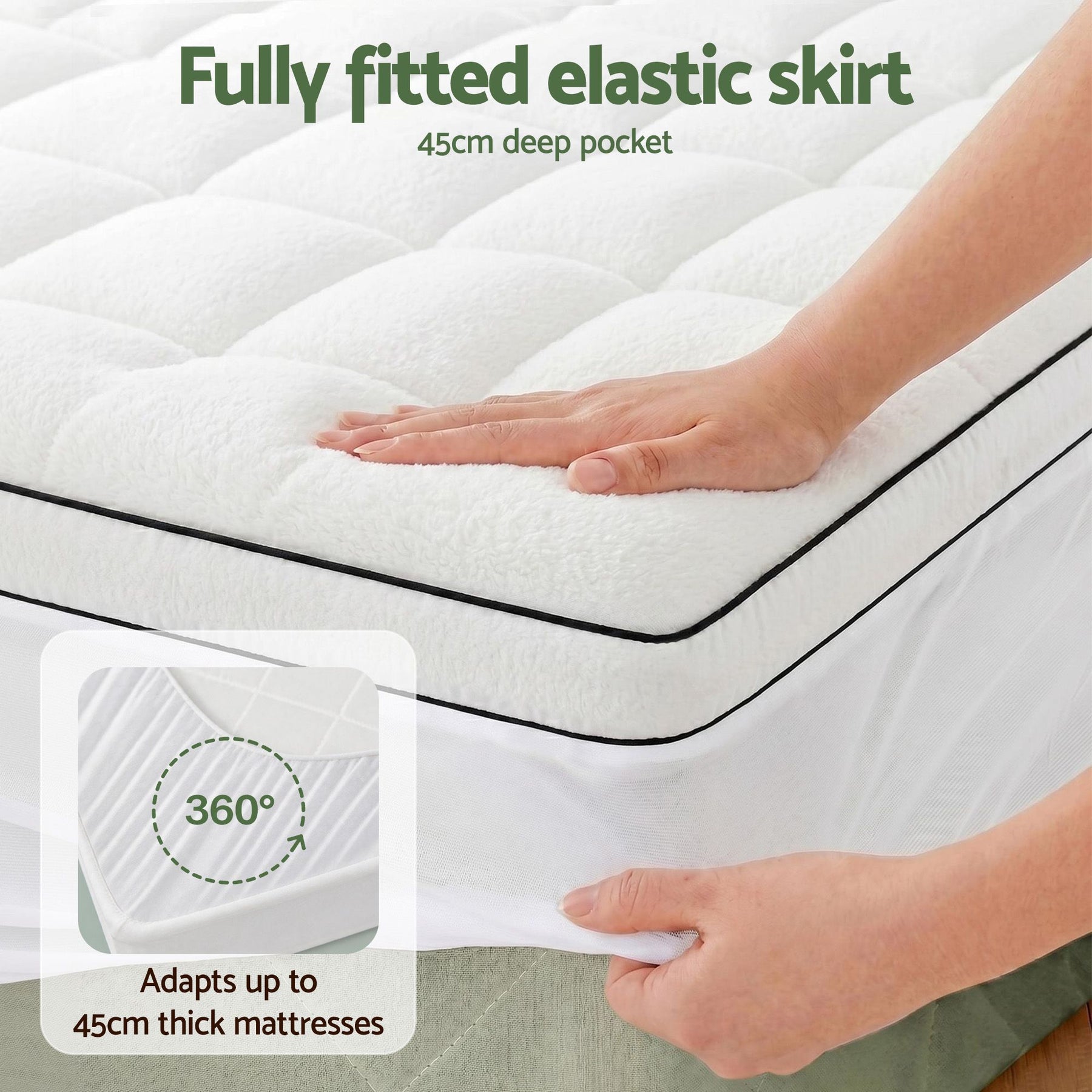 Giselle Bedding Coral Fleece Mattress Topper 5cm - Single