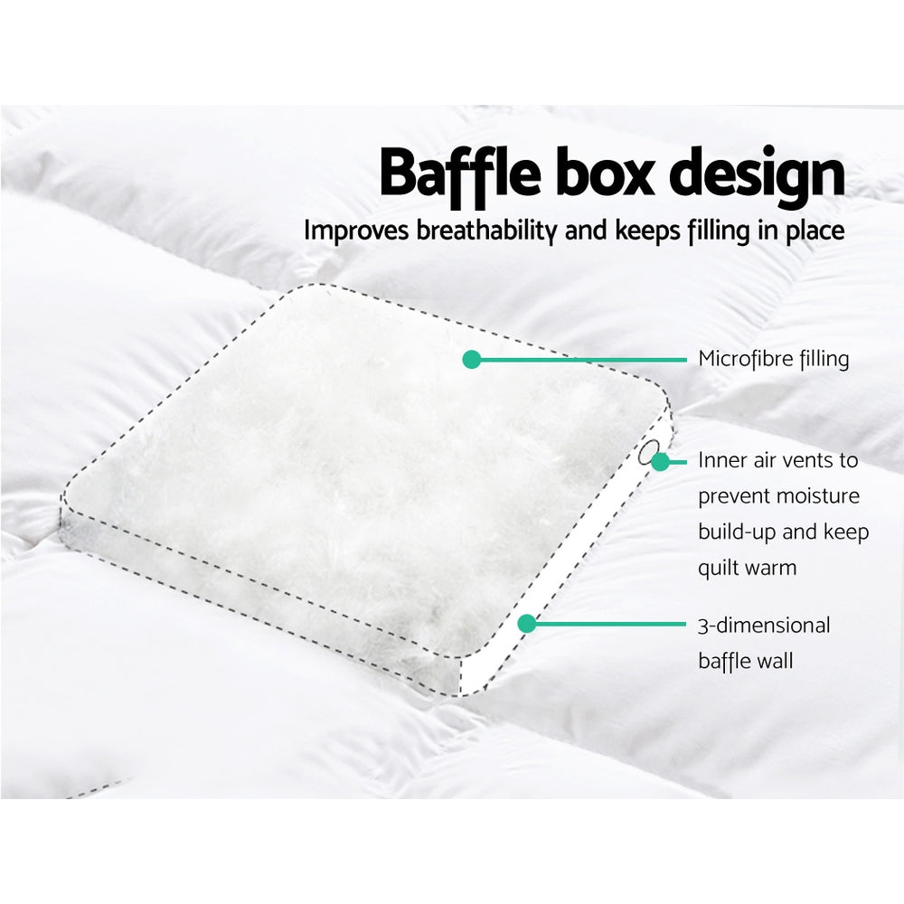 Giselle Bedding Mattress Topper Pillowtop Protector Pad King Single - SuperSaverAU - view 4