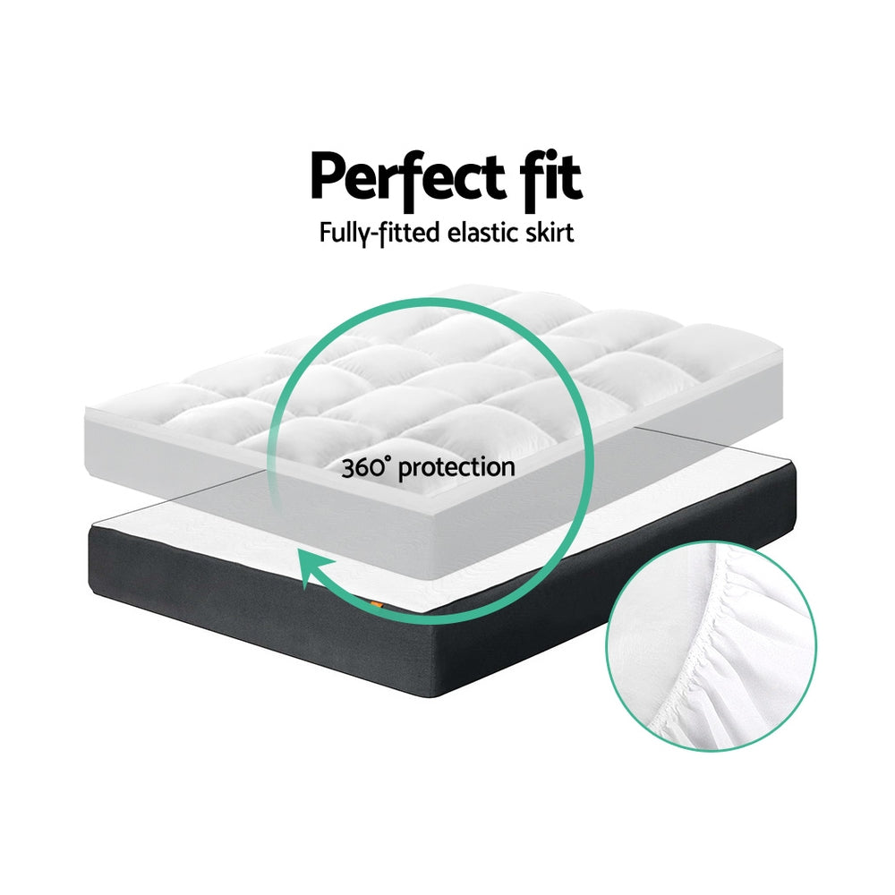 Giselle Bedding Mattress Topper Pillowtop Protector Pad King Single - SuperSaverAU - view 6