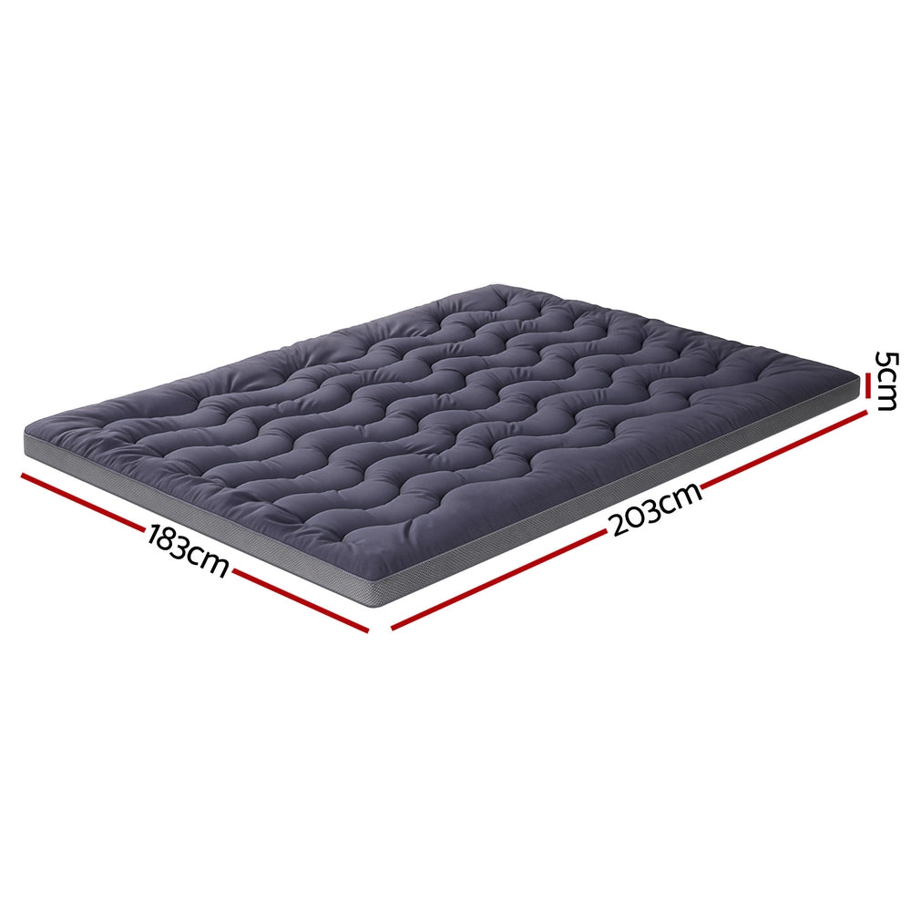 Giselle Bedding King Mattress Topper - 5cm Bamboo Charcoal Pillowtop - SuperSaverAU - view 3