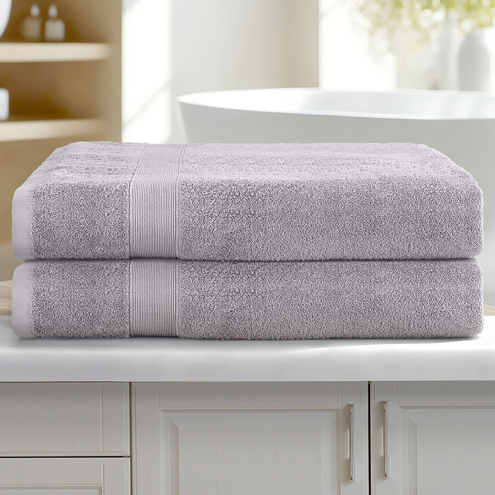 Luxury 2 Pack Extra Large Bath Sheets Set 100% Cotton Grey 550gsm - SuperSaverAU - view 7