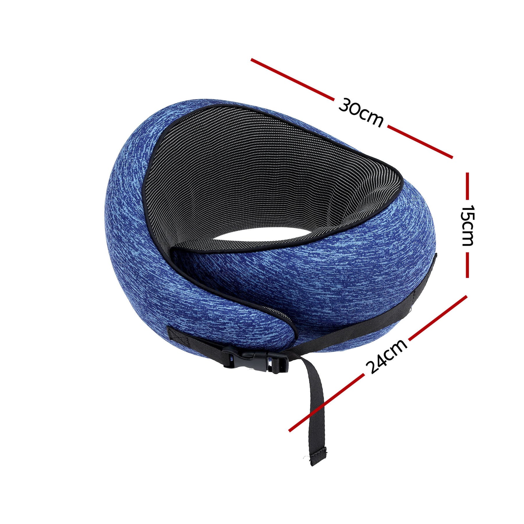 Wanderlite Ergonomic Memory Foam Travel Pillow – Blue with Washable Cover