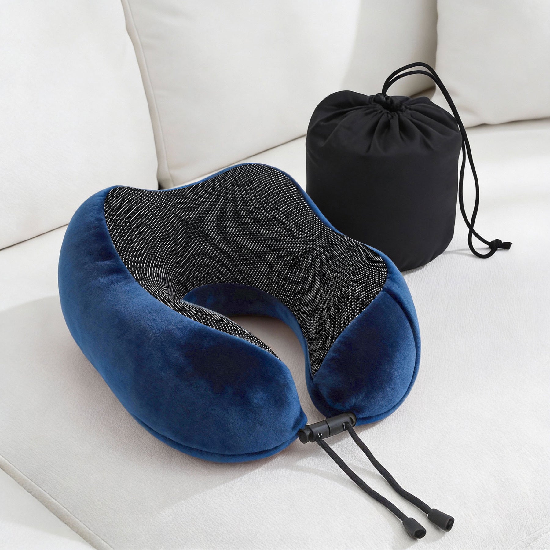 Wanderlite Memory Foam Travel Pillow – Blue with Washable Cover