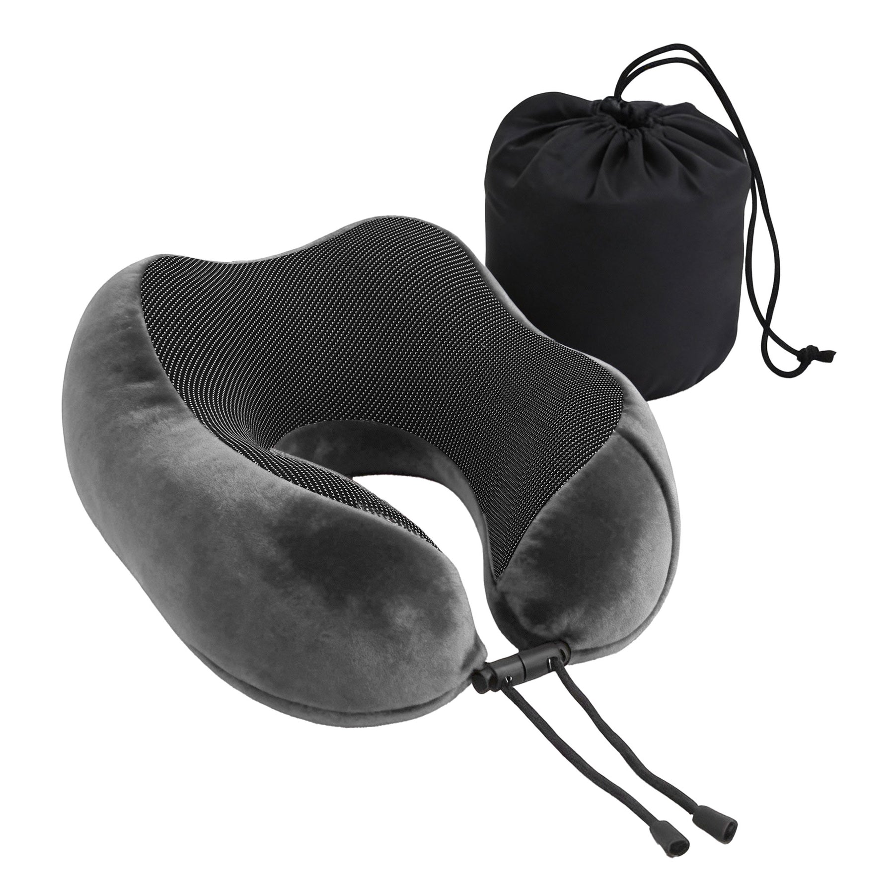 Wanderlite Memory Foam Travel Pillow – Grey with Washable Cover