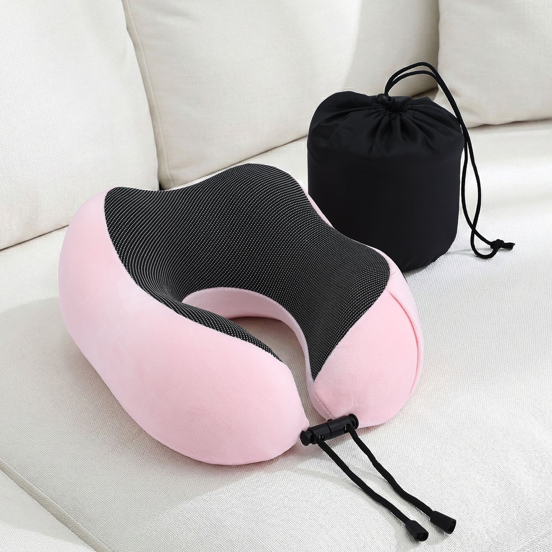 Wanderlite Memory Foam Travel Pillow – Pink with Washable Cover